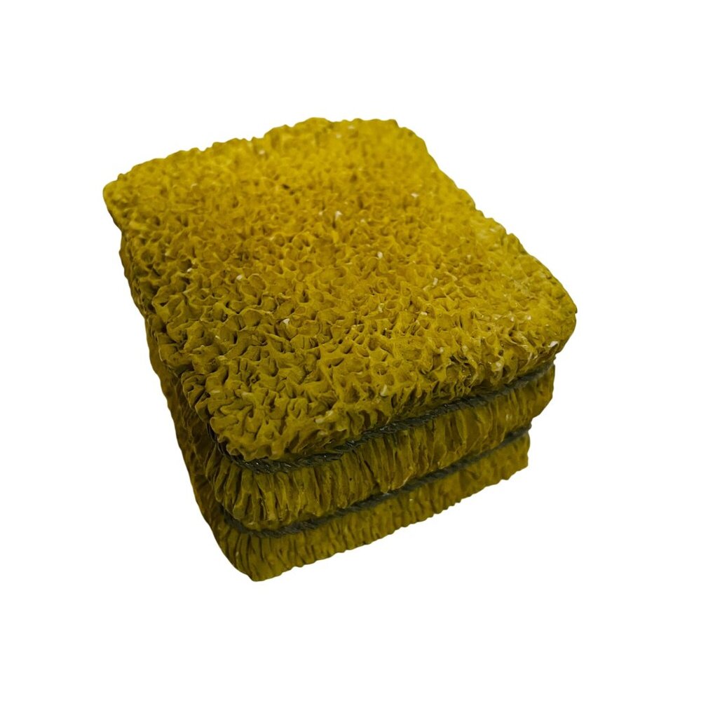 Vintage 1994‎ Enesco Yellow Sponge Textured Coasters 3" x 2 1/2"